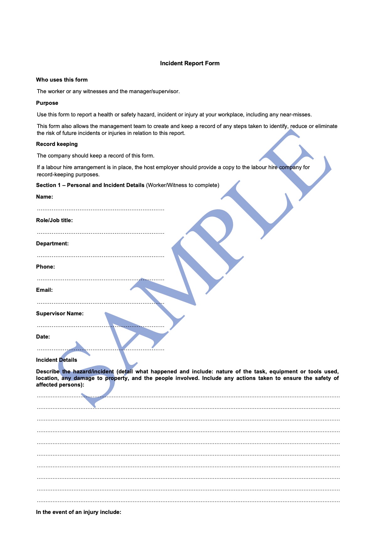 Incident Report Form